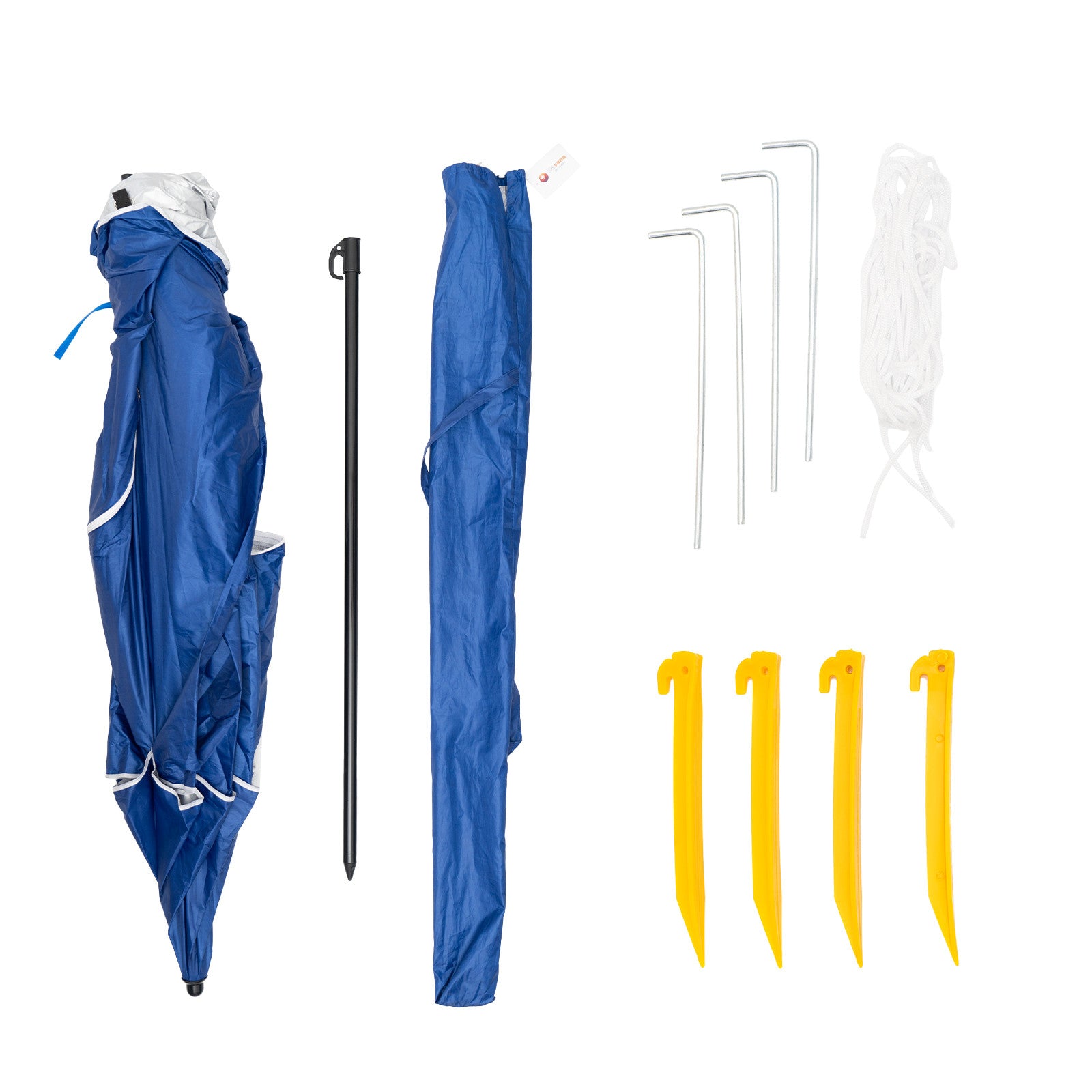 Havana Outdoors Beach Umbrella 2.4M Outdoor Garden Beach Portable Shade Shelter - Blue V160-10004416