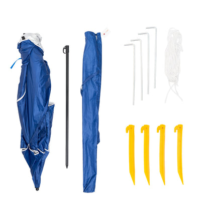 Havana Outdoors Beach Umbrella 2.4M Outdoor Garden Beach Portable Shade Shelter - Blue V160-10004416