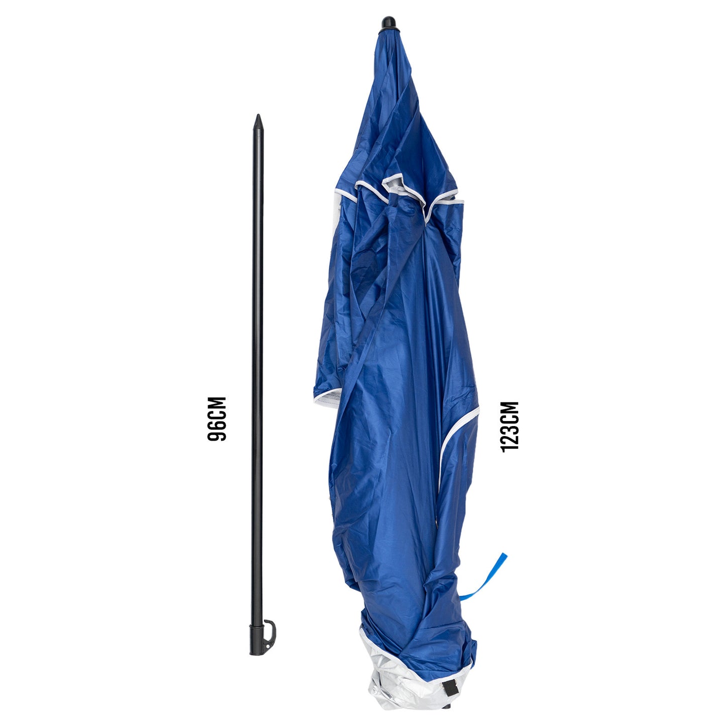 Havana Outdoors Beach Umbrella 2.4M Outdoor Garden Beach Portable Shade Shelter - Blue V160-10004416