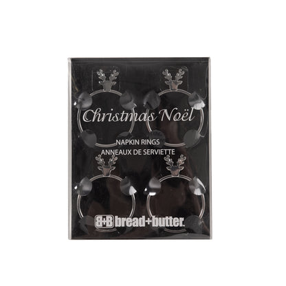 Bread and Butter Napkin Rings - Stag Head - 4 Pack V160-10004443