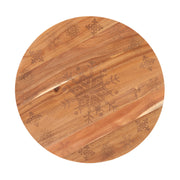 Bread and Butter 18 Inch Wooden Lazy Susan Tray - Wood Snowflake V160-10004452