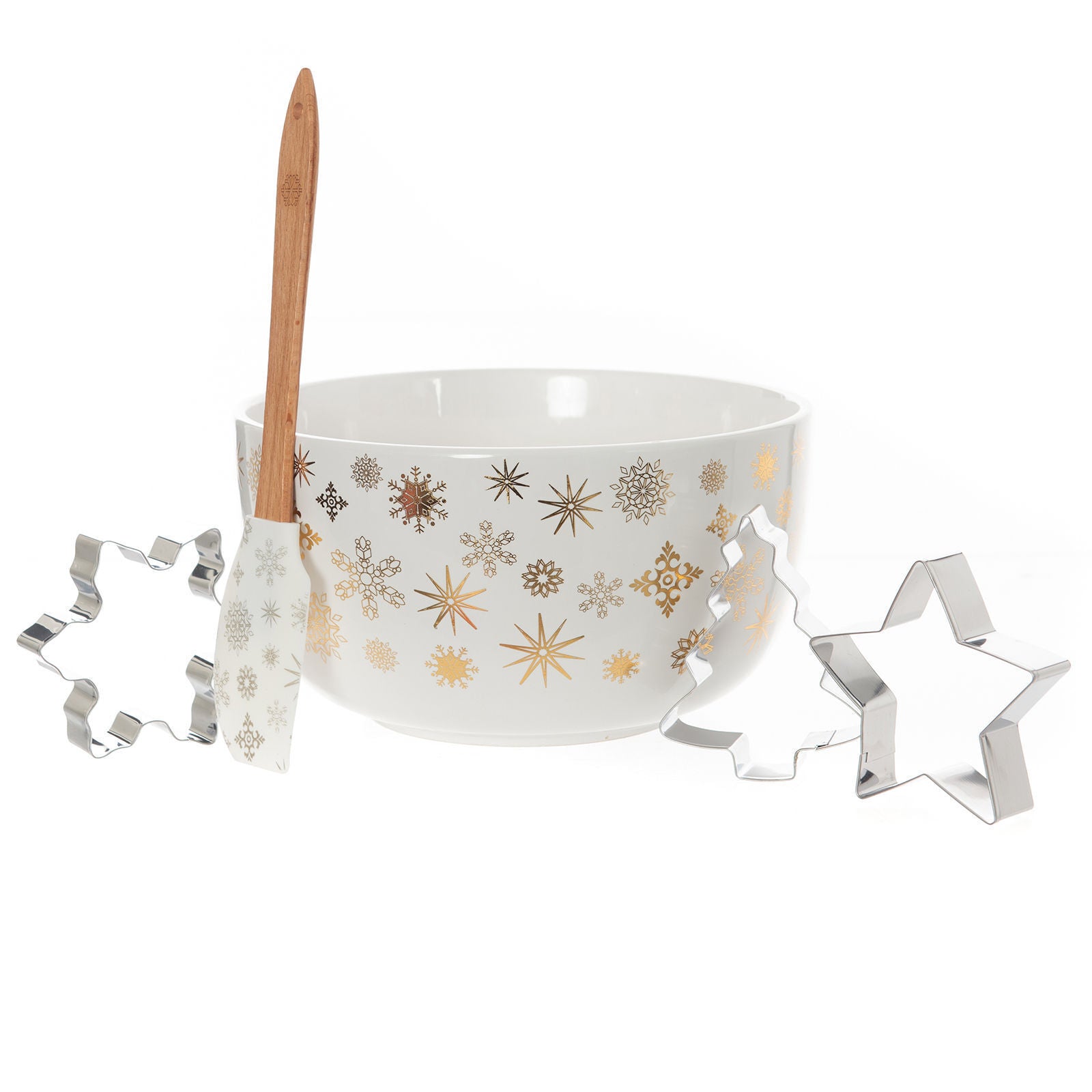 Bread and Butter Electroplate Snowflake Mini Mix Bowl Set - Gold V160-10004455