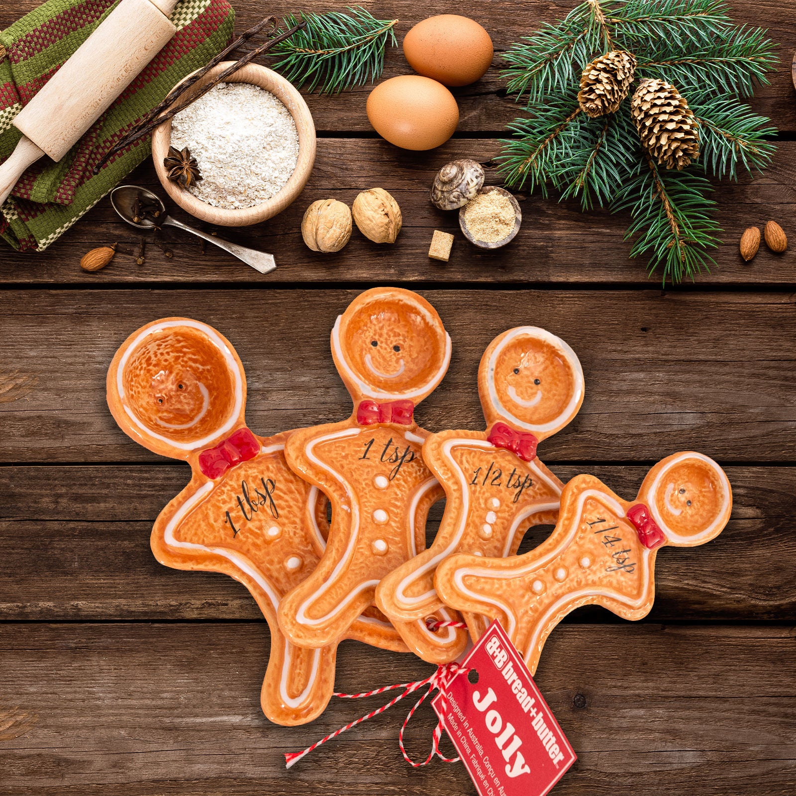 Bread and Butter Figurine Gingerbread Man Spoons 4 Pack V160-10004457