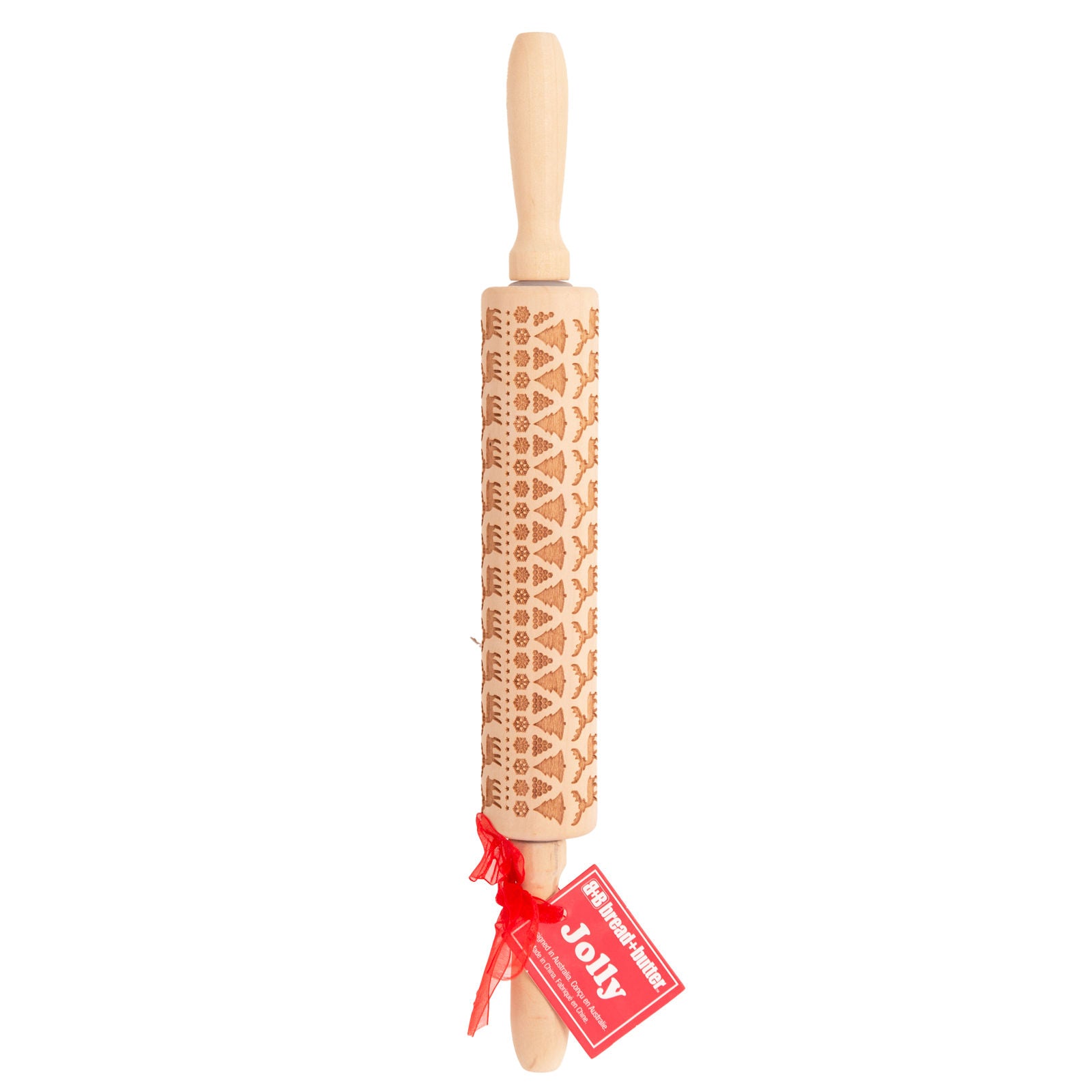 Bread and Butter Laser Etch Wooden Rolling Pin - Fairisle V160-10004468