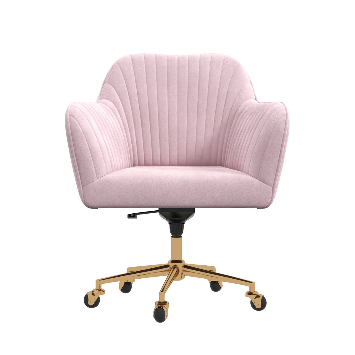 Casa Decor Arles Velvet Office Chair Mid Back Swivel Height Adjustable Blush V160-10004478