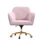 Casa Decor Arles Velvet Office Chair Mid Back Swivel Height Adjustable Blush V160-10004478