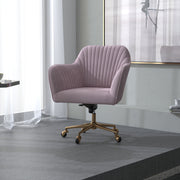 Casa Decor Arles Velvet Office Chair Mid Back Swivel Height Adjustable Blush V160-10004478