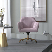 Casa Decor Arles Velvet Office Chair Mid Back Swivel Height Adjustable Blush V160-10004478