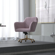 Casa Decor Arles Velvet Office Chair Mid Back Swivel Height Adjustable Blush V160-10004478