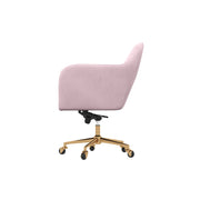 Casa Decor Arles Velvet Office Chair Mid Back Swivel Height Adjustable Blush V160-10004478