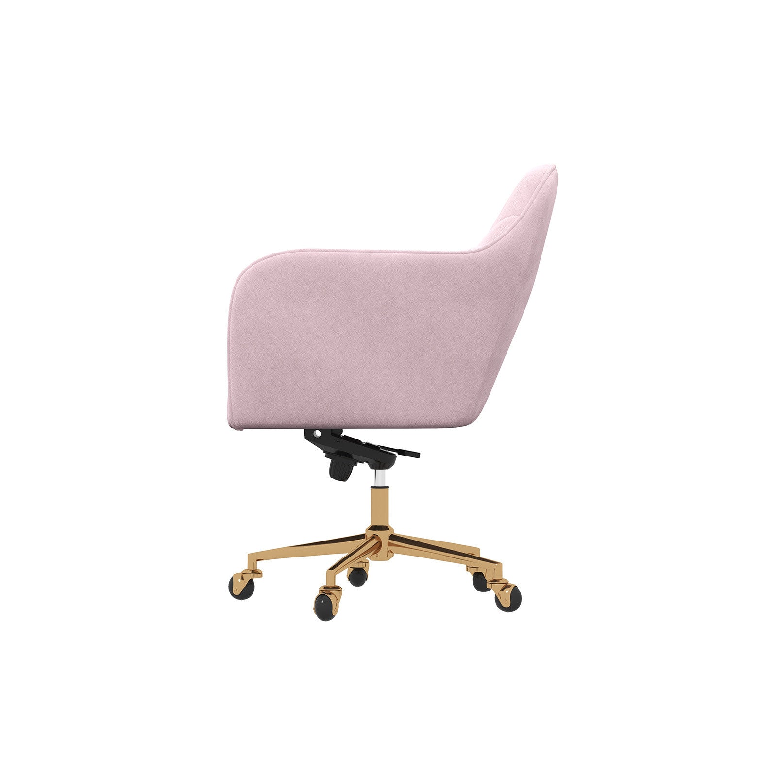 Casa Decor Arles Velvet Office Chair Mid Back Swivel Height Adjustable Blush V160-10004478