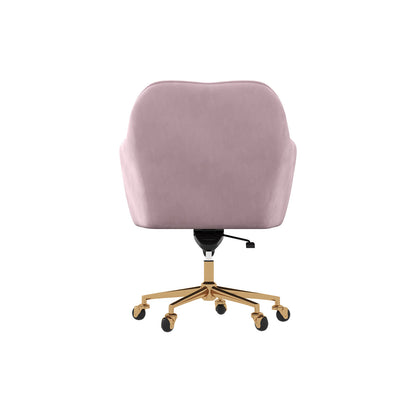 Casa Decor Arles Velvet Office Chair Mid Back Swivel Height Adjustable Blush V160-10004478