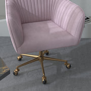 Casa Decor Arles Velvet Office Chair Mid Back Swivel Height Adjustable Blush V160-10004478