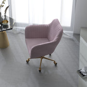 Casa Decor Arles Velvet Office Chair Mid Back Swivel Height Adjustable Blush V160-10004478
