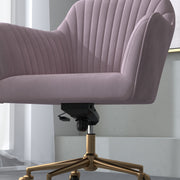Casa Decor Arles Velvet Office Chair Mid Back Swivel Height Adjustable Blush V160-10004478