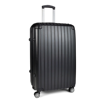 Milano Premium 3pc ABS Luggage Suitcase Luxury Hard Case Shockproof Travel Set - Black V160-151170