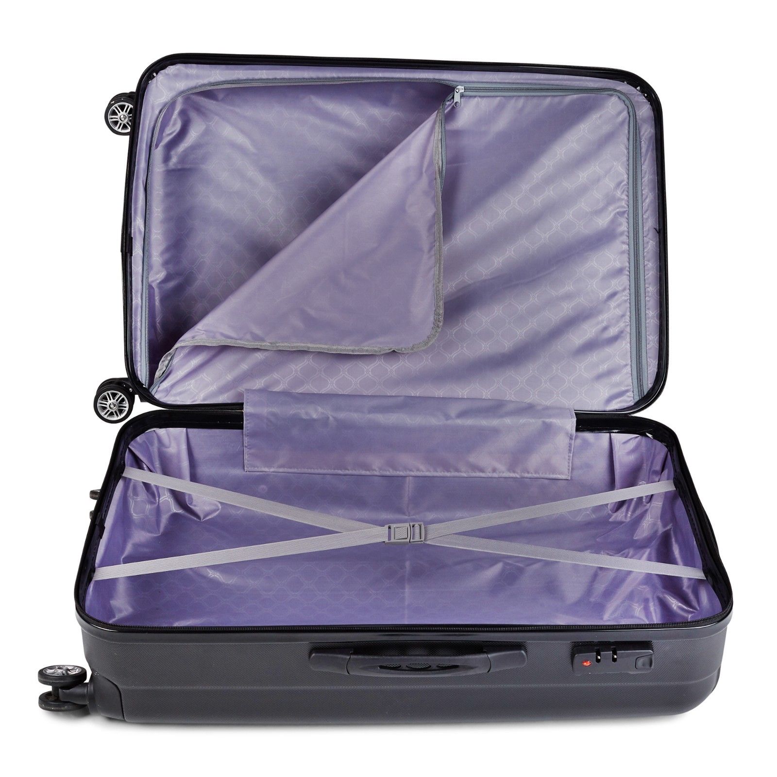 Milano Premium 3pc ABS Luggage Suitcase Luxury Hard Case Shockproof Travel Set - Black V160-151170