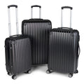 Milano Premium 3pc ABS Luggage Suitcase Luxury Hard Case Shockproof Travel Set - Black V160-151170