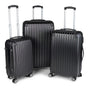 Milano Premium 3pc ABS Luggage Suitcase Luxury Hard Case Shockproof Travel Set - Black V160-151170
