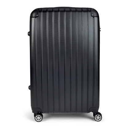 Milano Premium 3pc ABS Luggage Suitcase Luxury Hard Case Shockproof Travel Set - Black V160-151170