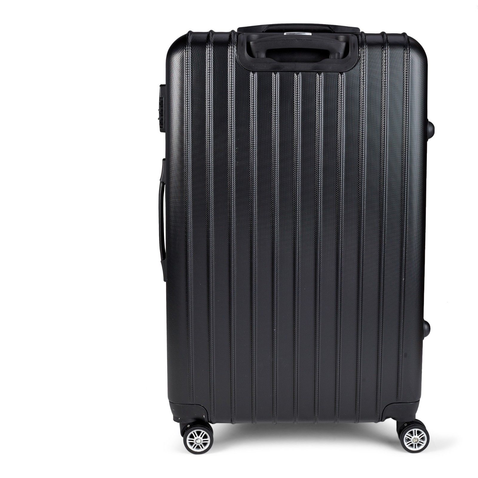 Milano Premium 3pc ABS Luggage Suitcase Luxury Hard Case Shockproof Travel Set - Black V160-151170