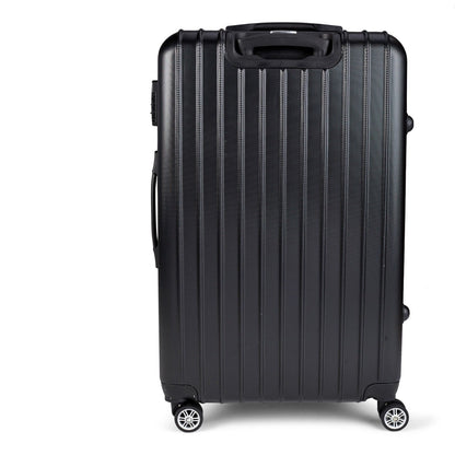 Milano Premium 3pc ABS Luggage Suitcase Luxury Hard Case Shockproof Travel Set - Black V160-151170