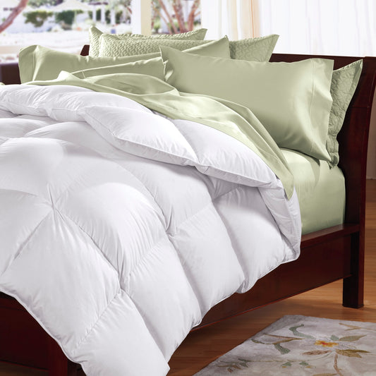 500GSM Soft Goose Feather Down Quilt Duvet 95% Feather 5% Down All-Seasons - Single - White V160-201049