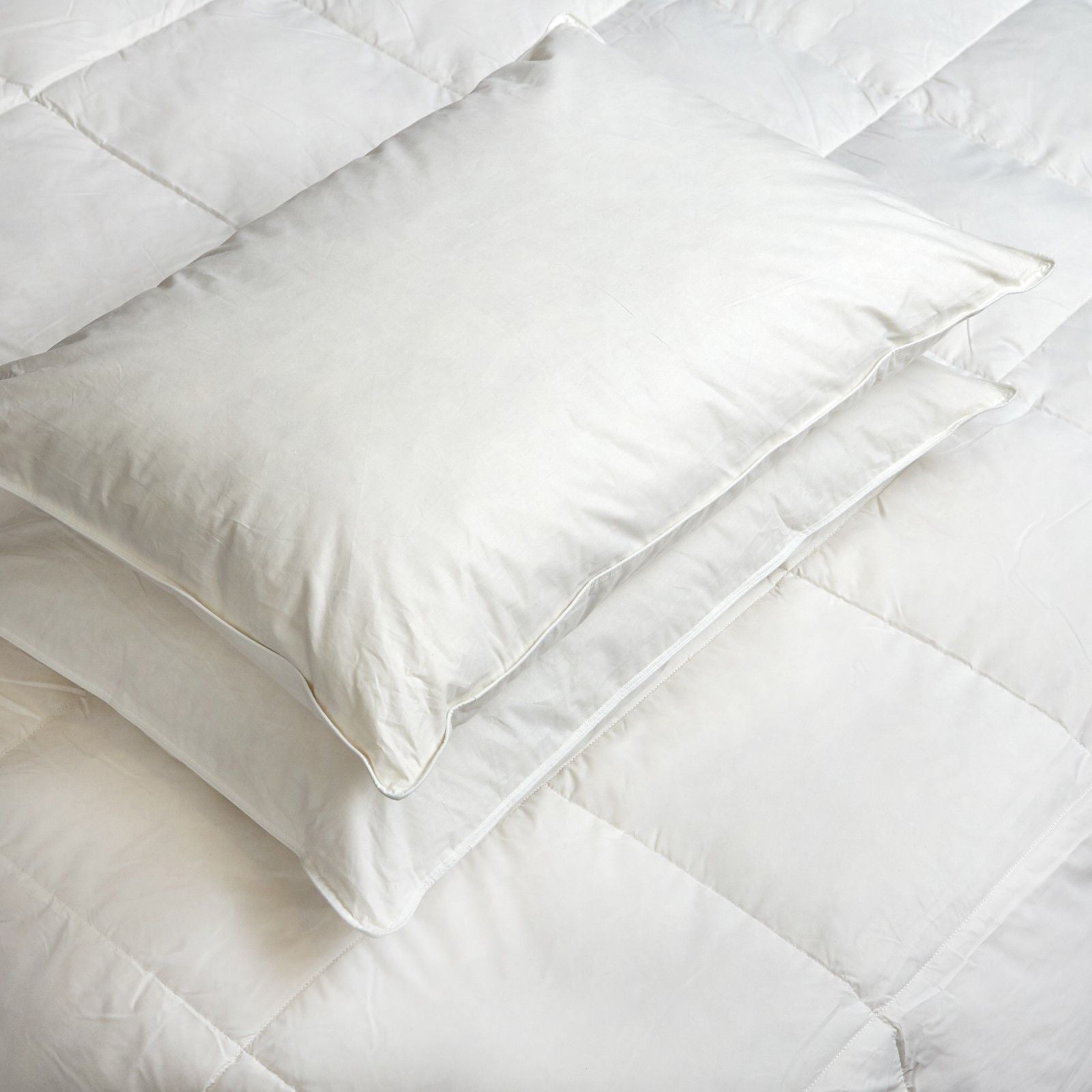 Royal Comfort Goose Down Feather Pillows 1000GSM 100% Cotton Cover - Twin Pack V160-201095