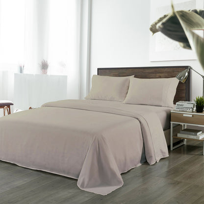 Royal Comfort Bamboo Blended Sheet & Pillowcases Set 1000TC Ultra Soft Bedding - King - Warm Grey V160-202003