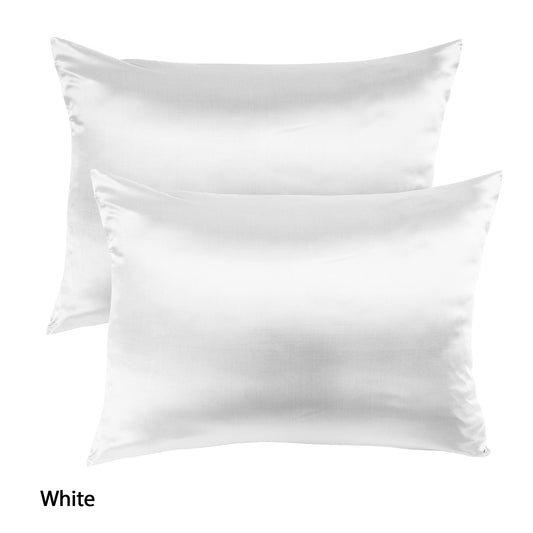Royal Comfort Mulberry Soft Silk Hypoallergenic Pillowcase Twin Pack 51 x 76cm - White V160-202022