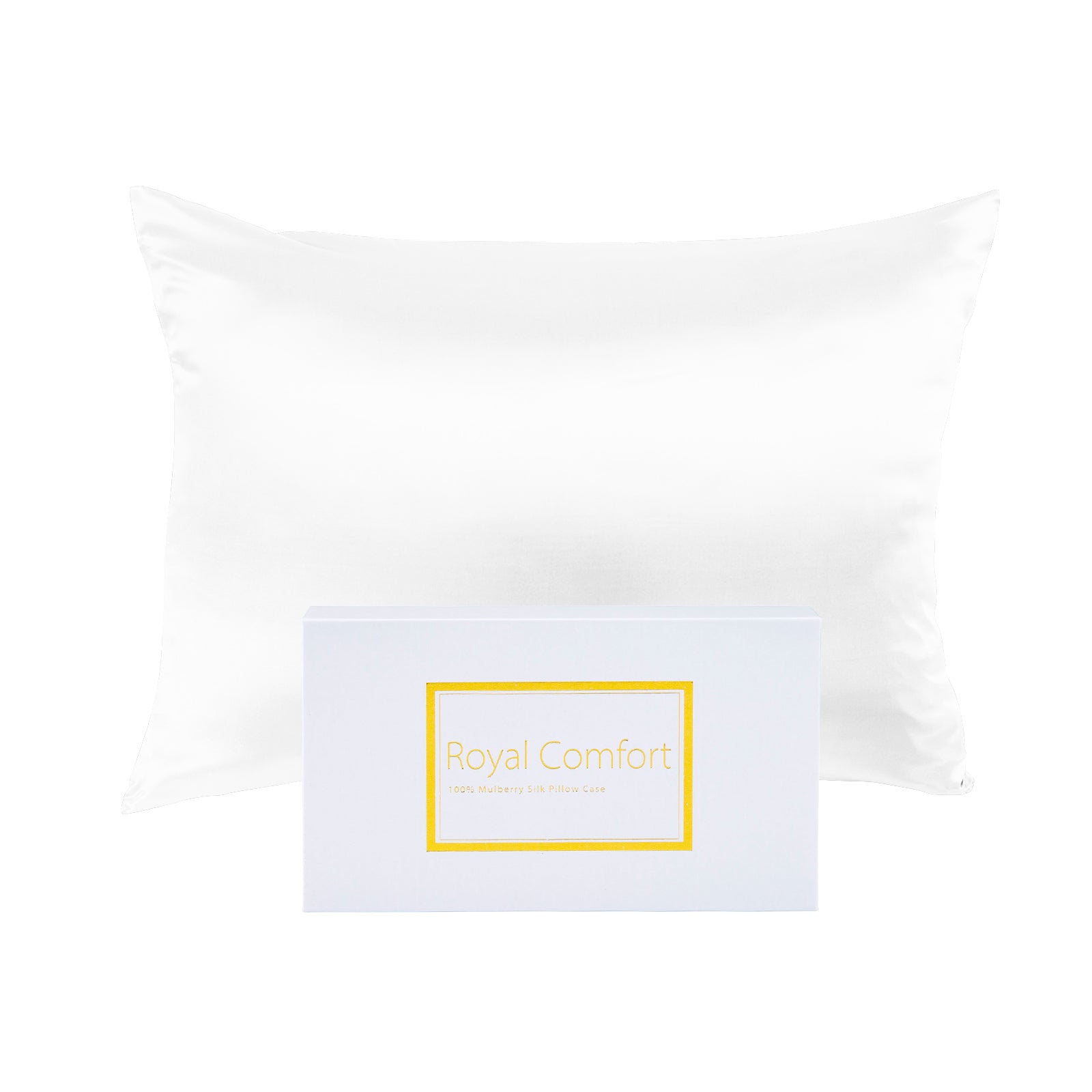 Royal Comfort Mulberry Soft Silk Hypoallergenic Pillowcase Twin Pack 51 x 76cm - White V160-202022