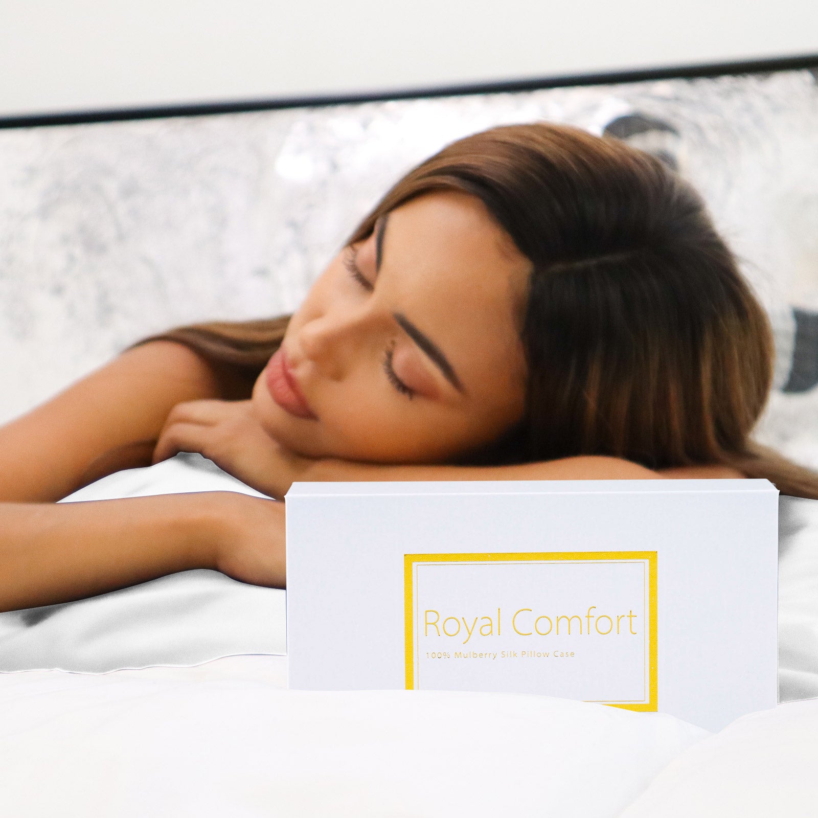Royal Comfort Mulberry Soft Silk Hypoallergenic Pillowcase Twin Pack 51 x 76cm - White V160-202022