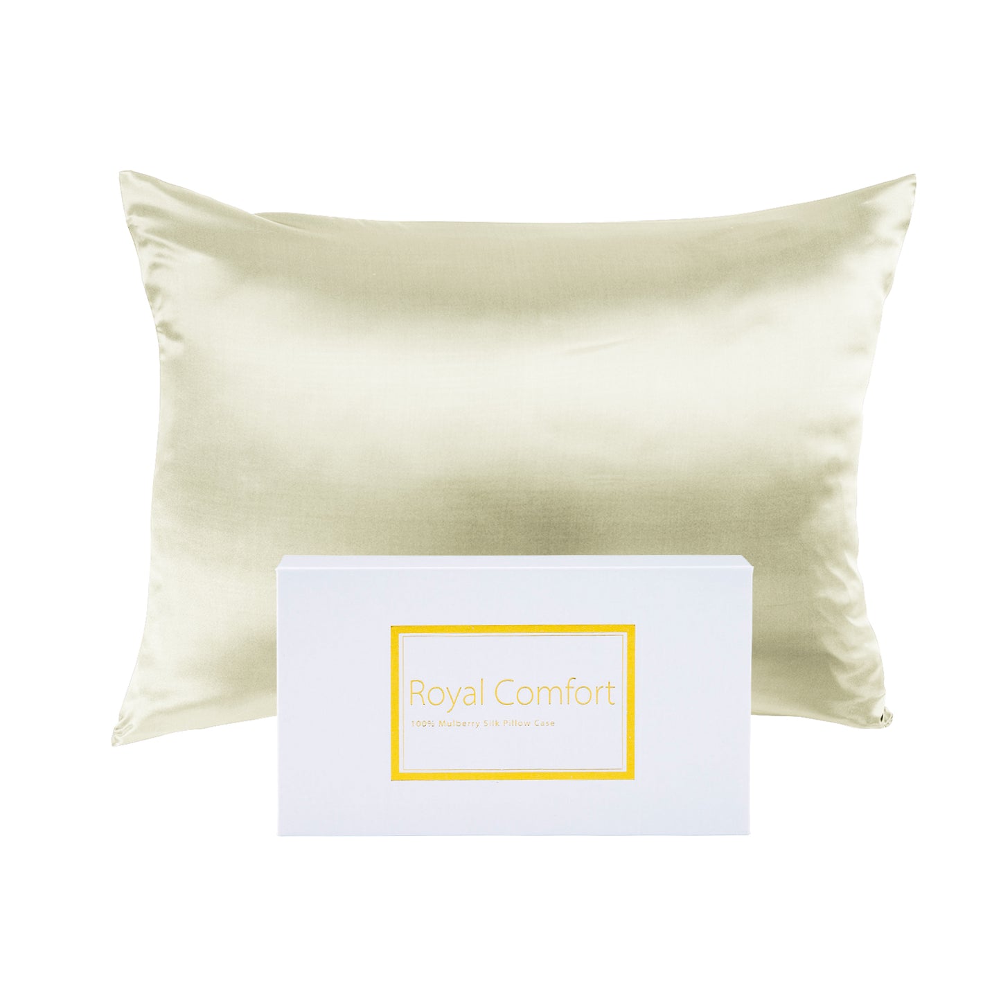 Royal Comfort Mulberry Soft Silk Hypoallergenic Pillowcase Twin Pack 51 x 76cm - Ivory V160-202023