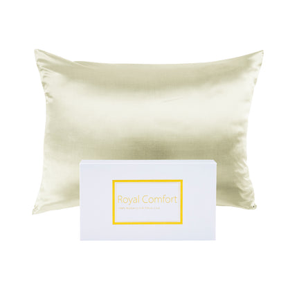 Royal Comfort Mulberry Soft Silk Hypoallergenic Pillowcase Twin Pack 51 x 76cm - Ivory V160-202023