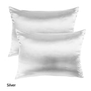Royal Comfort Mulberry Soft Silk Hypoallergenic Pillowcase Twin Pack 51 x 76cm - Silver V160-202024