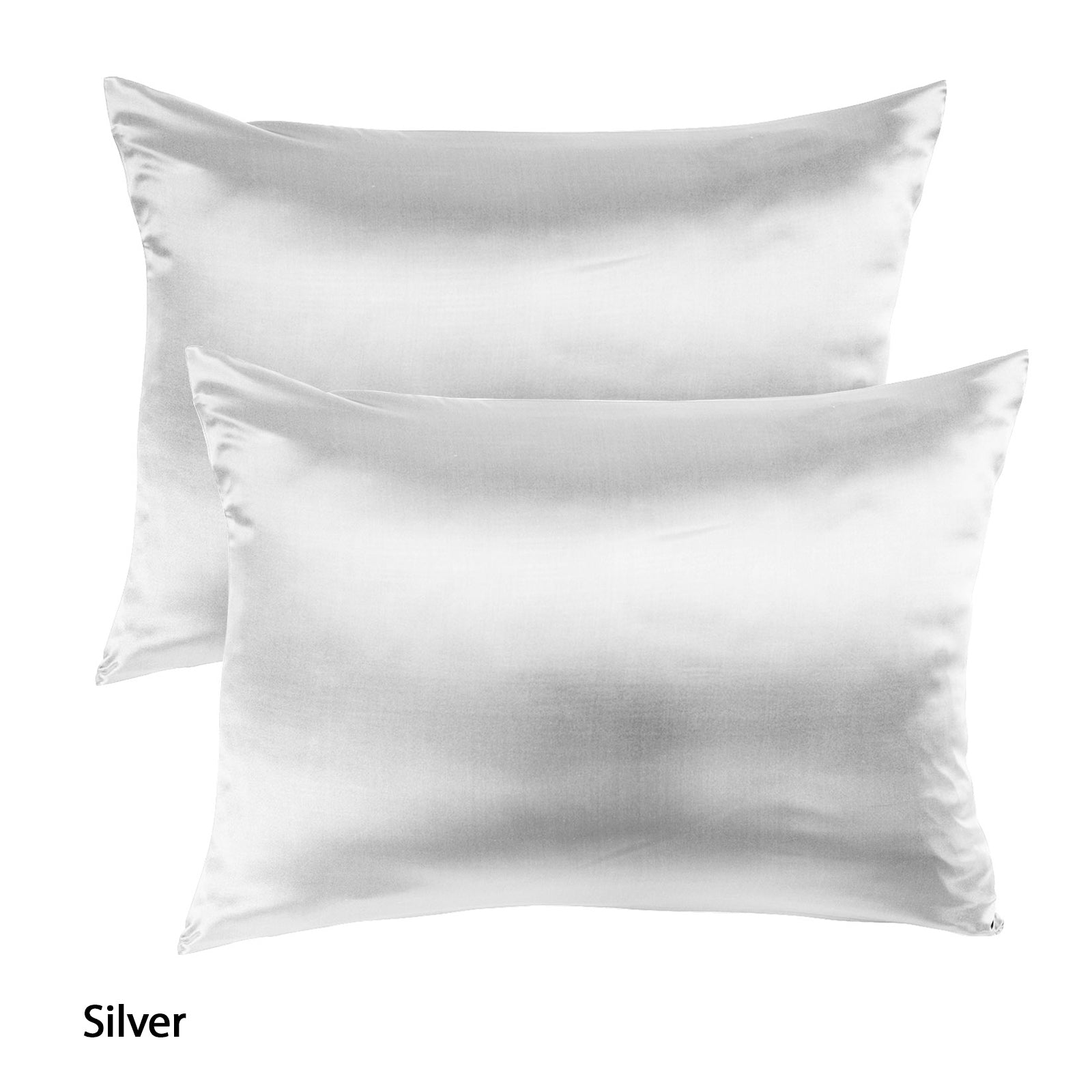 Royal Comfort Mulberry Soft Silk Hypoallergenic Pillowcase Twin Pack 51 x 76cm - Silver V160-202024
