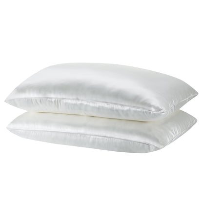 Royal Comfort Mulberry Soft Silk Hypoallergenic Pillowcase Twin Pack 51 x 76cm - Silver V160-202024