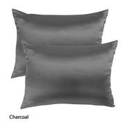 Royal Comfort Mulberry Soft Silk Hypoallergenic Pillowcase Twin Pack 51 x 76cm - Charcoal V160-202025