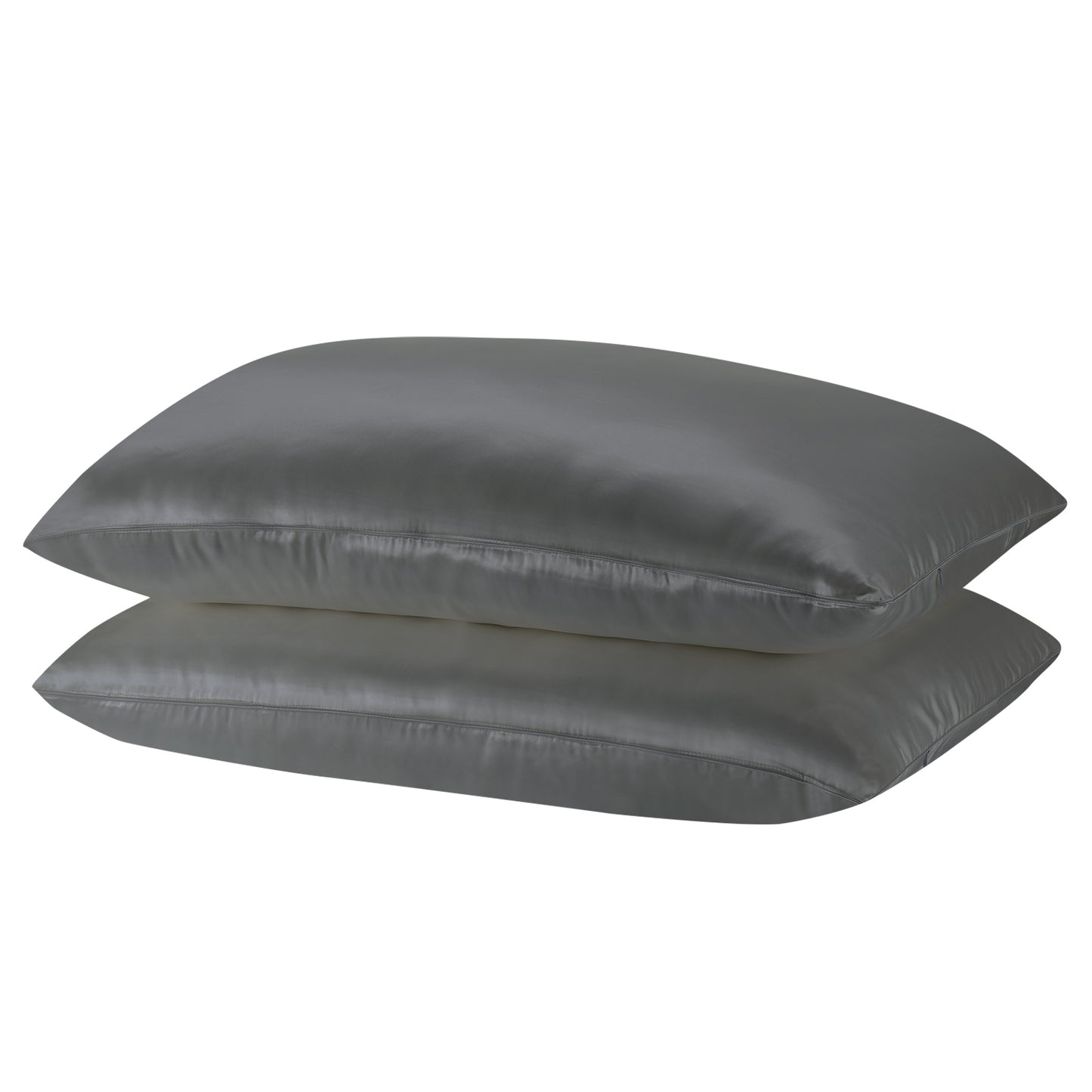 Royal Comfort Mulberry Soft Silk Hypoallergenic Pillowcase Twin Pack 51 x 76cm - Charcoal V160-202025