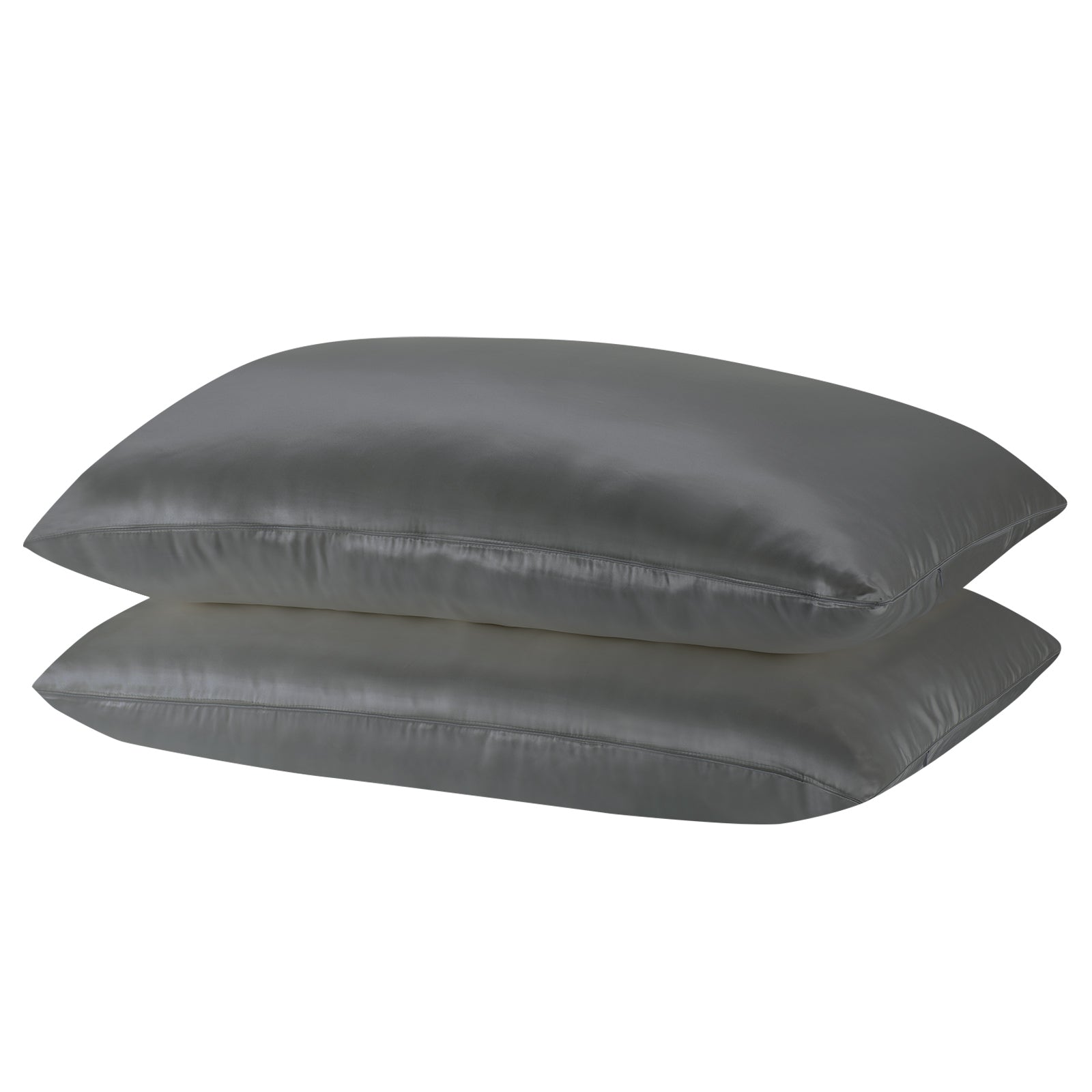 Royal Comfort Mulberry Soft Silk Hypoallergenic Pillowcase Twin Pack 51 x 76cm - Charcoal V160-202025