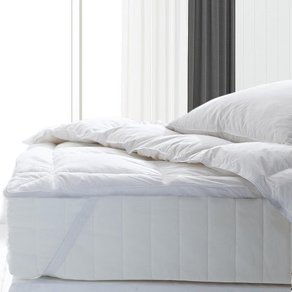 Royal Comfort Fitted Foam Cover Underlay Goose Mattress Topper 1000GSM - Double - White V160-202047