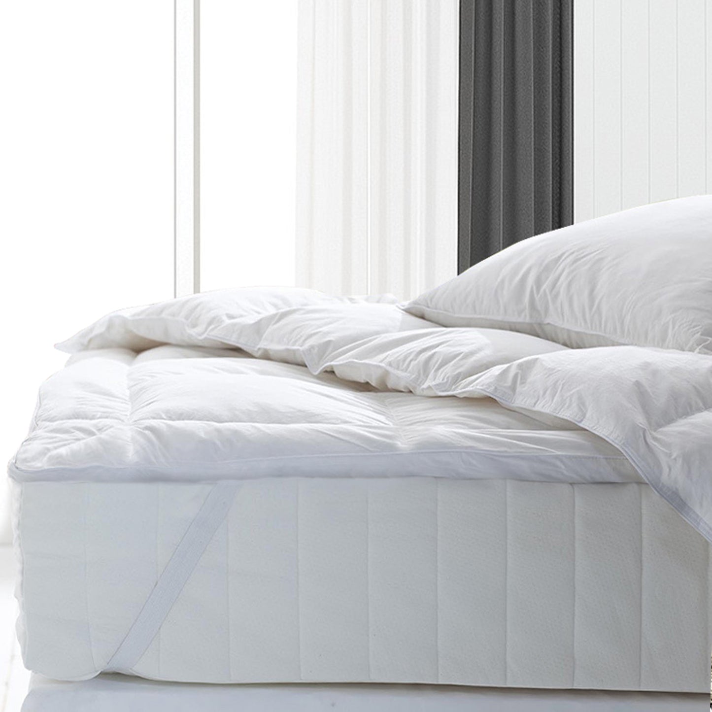 Royal Comfort Fitted Foam Cover Underlay Goose Mattress Topper 1000GSM - Queen - White V160-202052