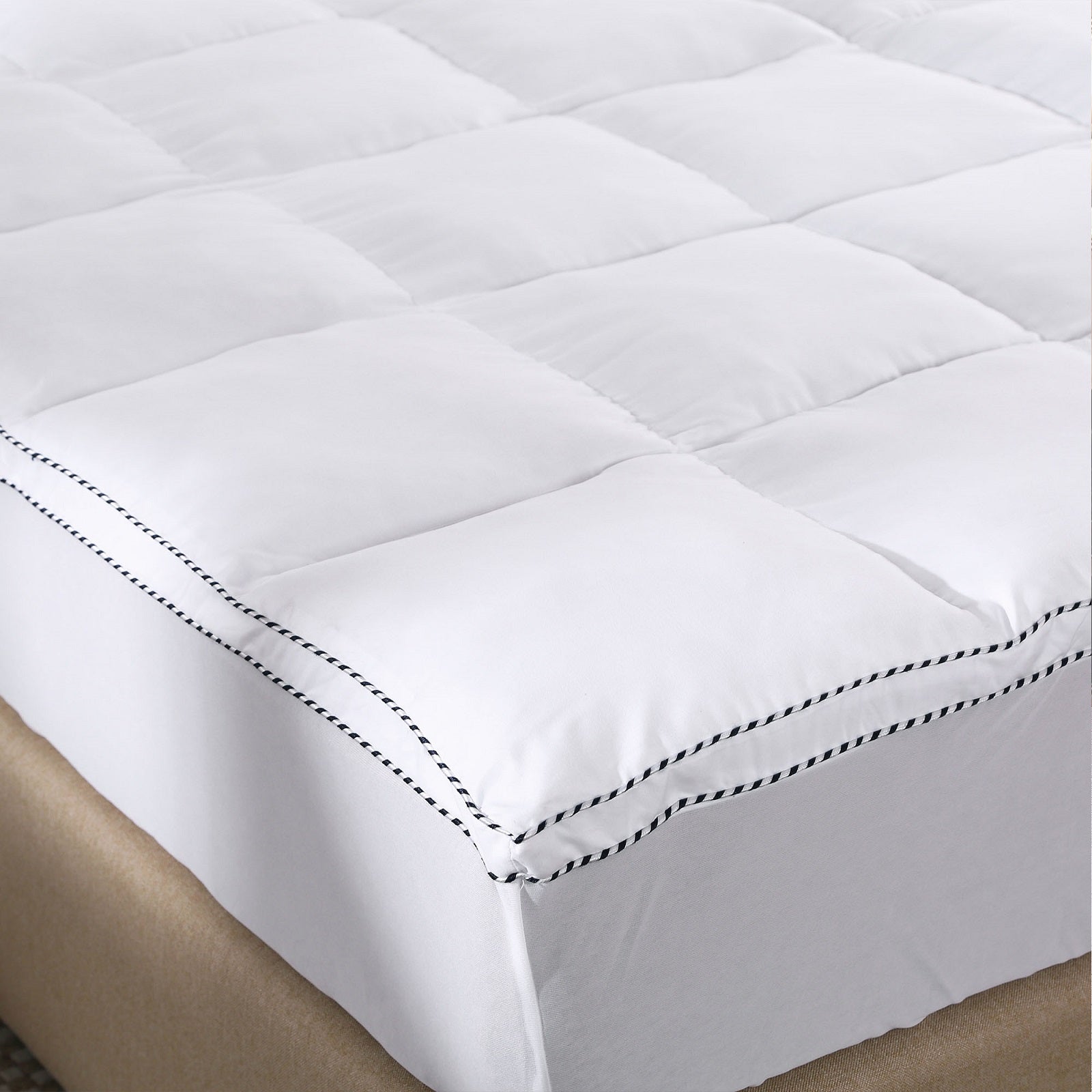 Royal Comfort 1000GSM Luxury Bamboo Fabric Gusset Mattress Pad Topper Cover - Queen - White V160-202072