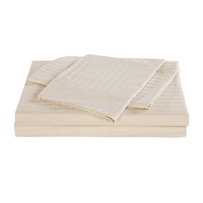 Kensington 1200 Thread Count 100% Egyptian Cotton Sheet Set Stripe Hotel Grade - Double - Sand V160-202129