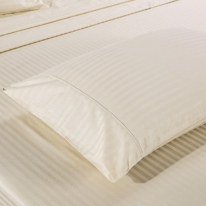 Kensington 1200 Thread Count 100% Egyptian Cotton Sheet Set Stripe Hotel Grade - Double - Sand V160-202129