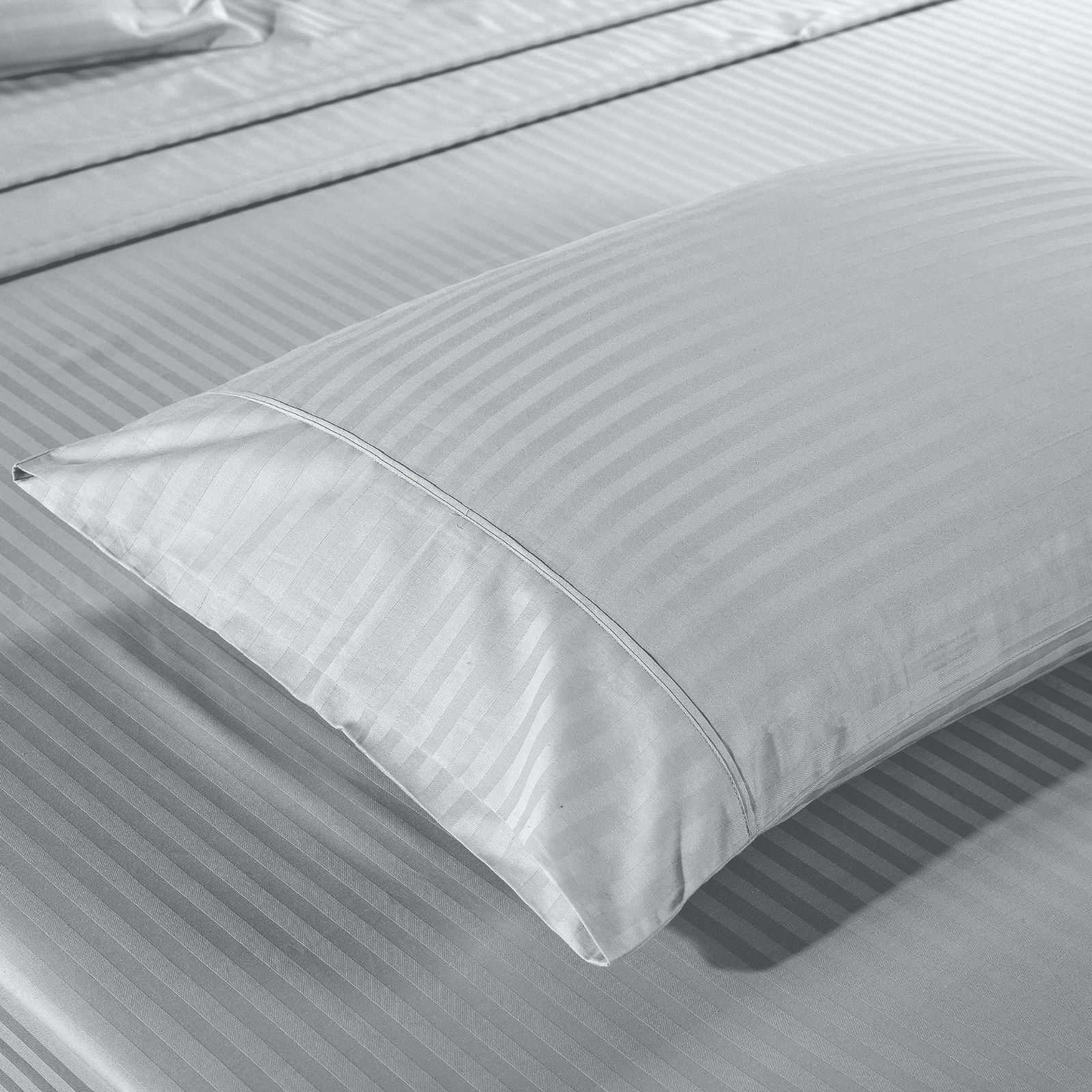 Kensington 1200 Thread Count 100% Egyptian Cotton Sheet Set Stripe Hotel Grade - Double - Silver V160-202130