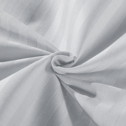 Kensington 1200 Thread Count 100% Egyptian Cotton Sheet Set Stripe Hotel Grade - Double - Silver V160-202130