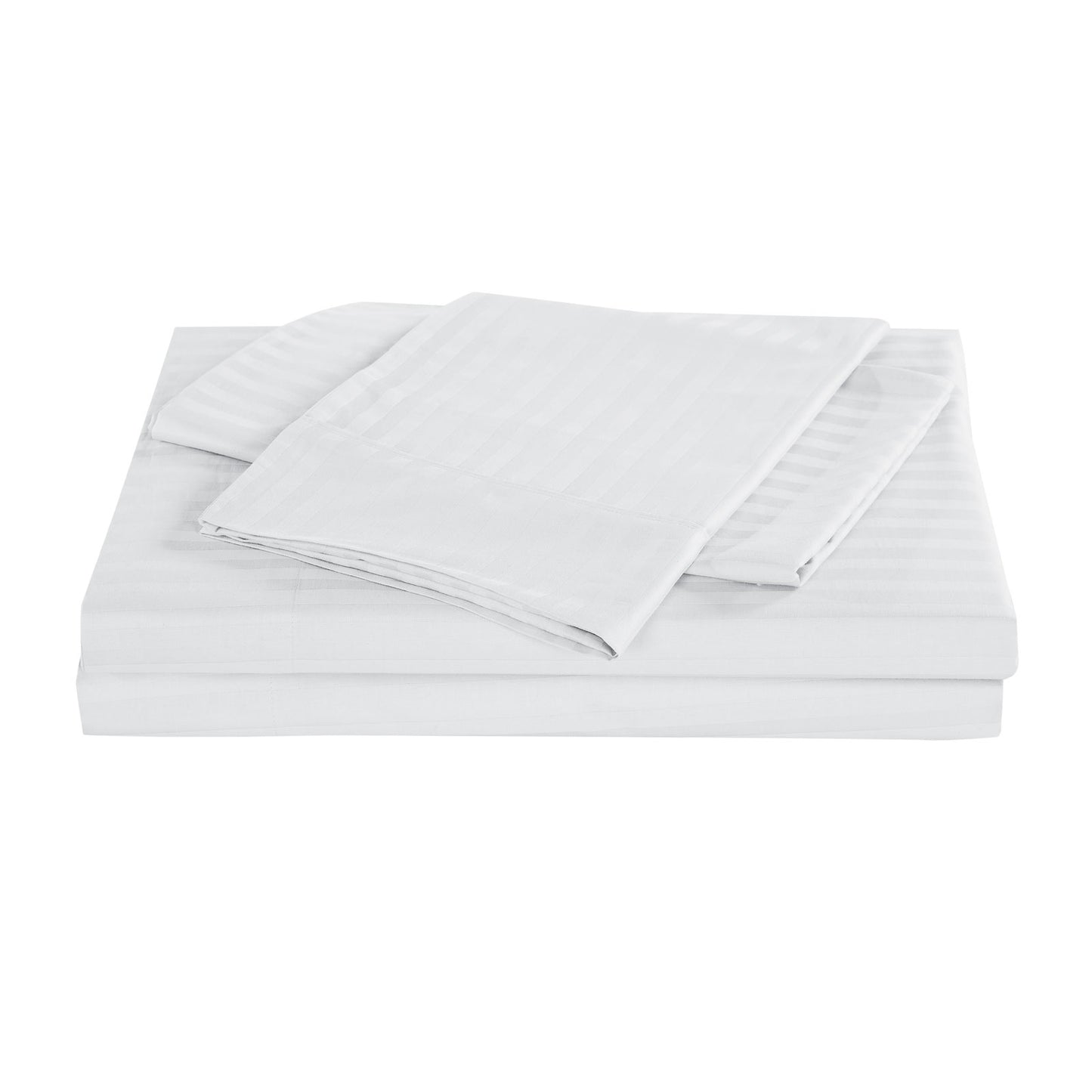 Kensington 1200 Thread Count 100% Egyptian Cotton Sheet Set Stripe Hotel Grade - Queen - White V160-202134