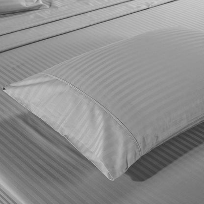 Kensington 1200 Thread Count 100% Egyptian Cotton Sheet Set Stripe Hotel Grade - Queen - Silver V160-202136