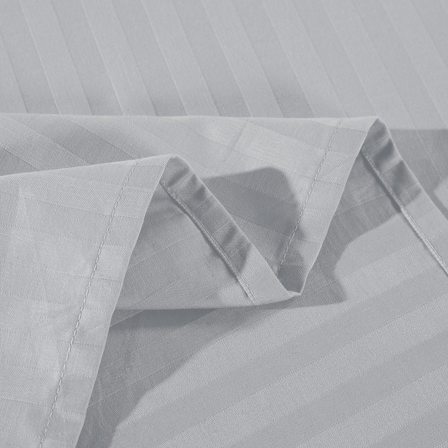Kensington 1200 Thread Count 100% Egyptian Cotton Sheet Set Stripe Hotel Grade - Queen - Silver V160-202136